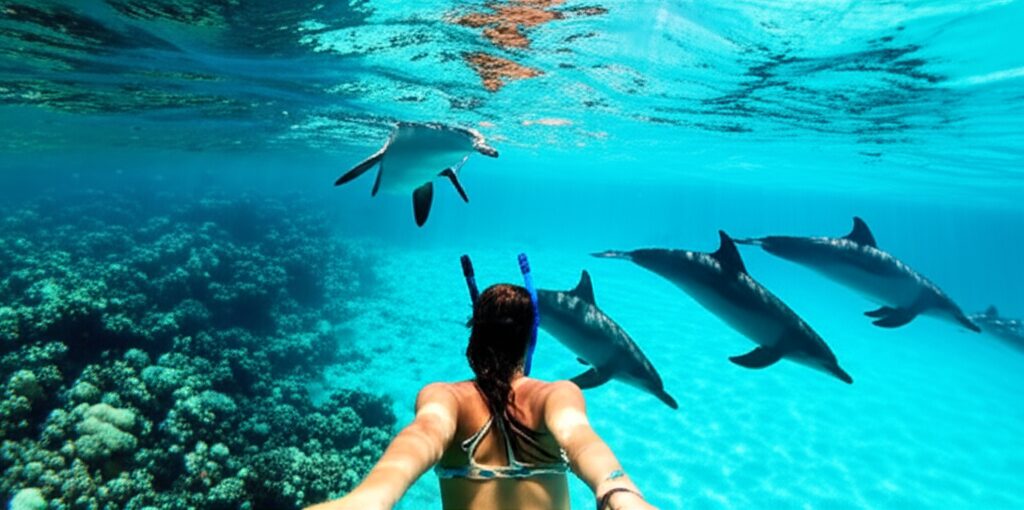 Mergulho Épico: A Inesquecível Experiência de Nadar com Golfinhos no Egito, Marsa Alam