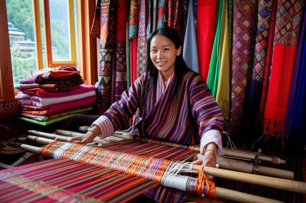Arte Têxtil Butanesa: Cores Vibrantes, Padrões e a Tradição da Tecelagem no Butão