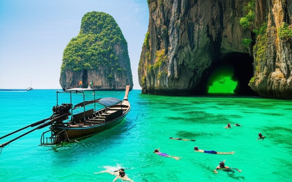 Tour de Barco na Tailândia: Ilhas Paradisíacas, Snorkel Incrível e Caverna Esmeralda