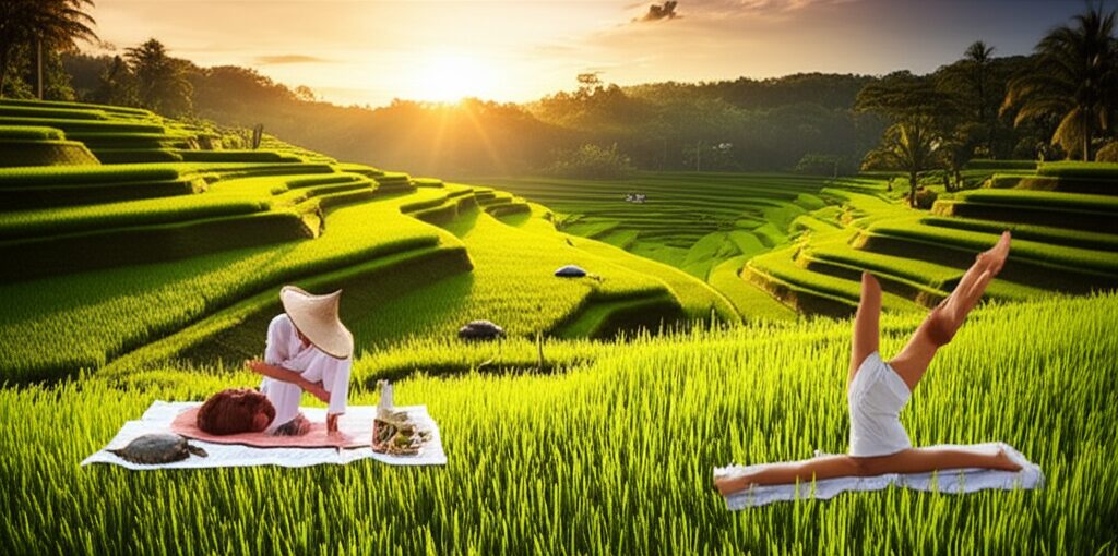Bali Autêntica: Mergulhe na Cultura, Yoga e Aventura nos Campos de Arroz