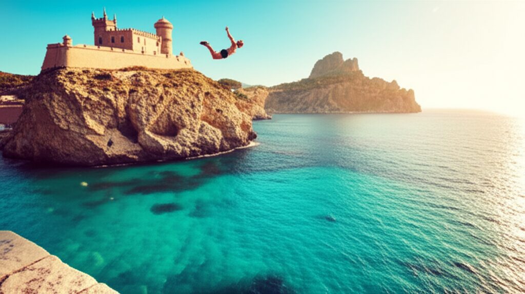 Aventura em Ibiza: De Castelos Medievais a Saltos de Penhasco Radicais