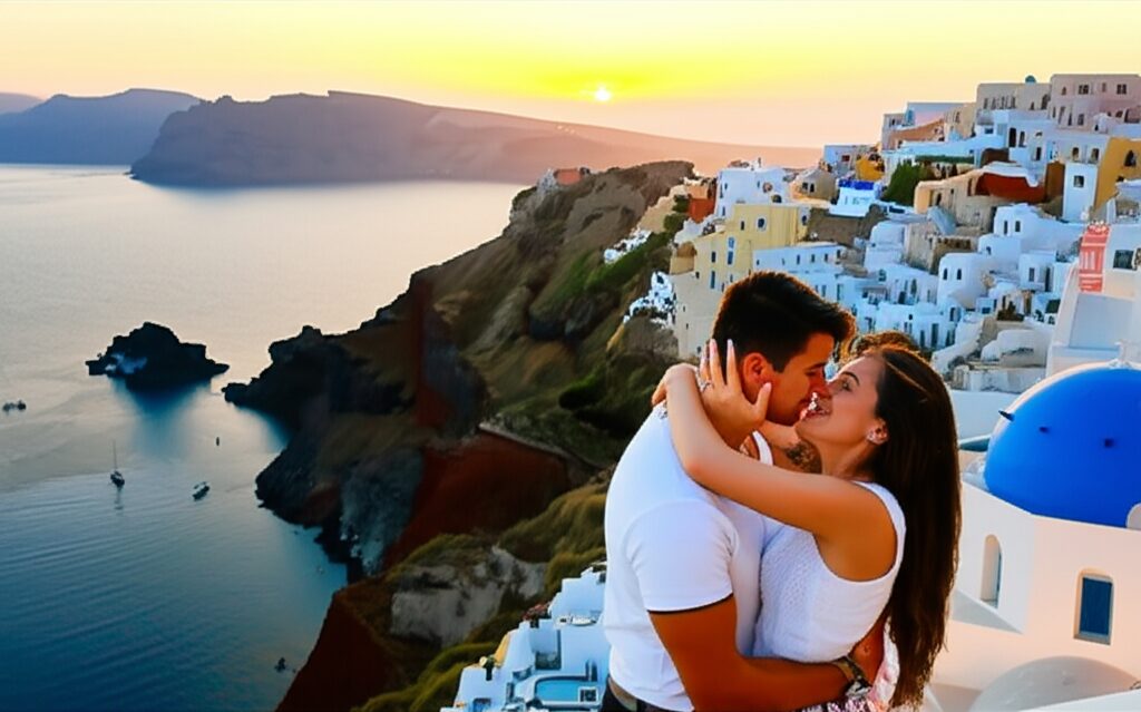 Nossa Incrível Jornada de Amor: Do Encontro Inesperado ao Pedido de Casamento Perfeito em Santorini