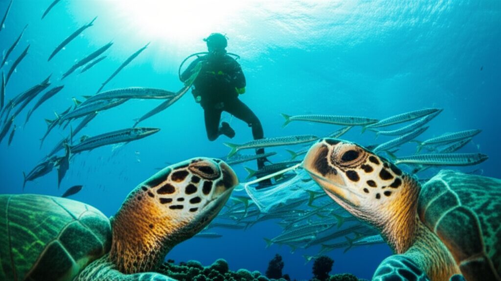 Mergulho em Semporna: Barracudas, Resgate de Tartaruga e a Luta Contra o Plástico